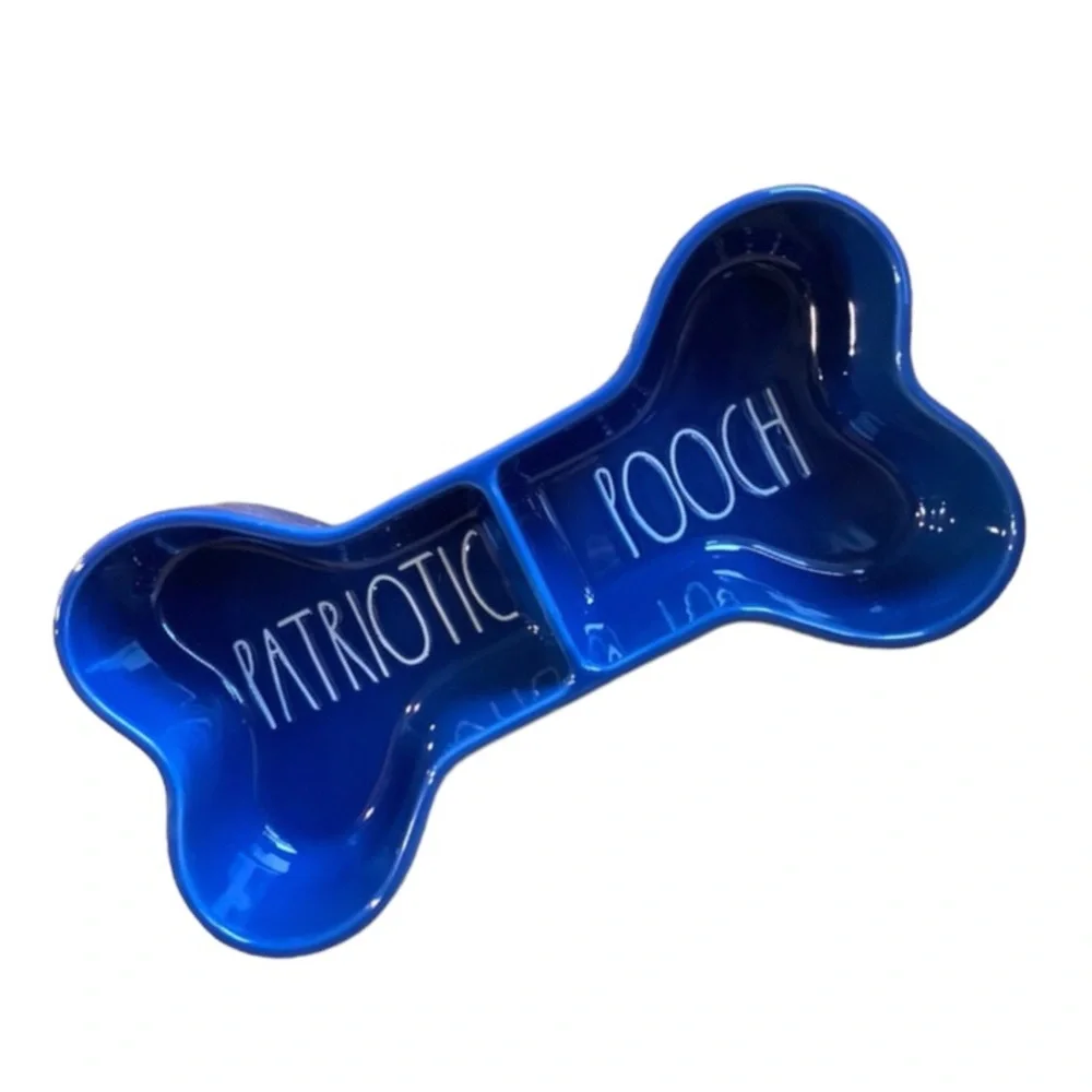 Rae Dunn Patriotic pooch dog bowl